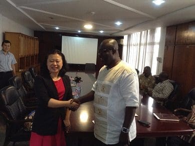 Chinese Ambassador in a Handshake with Dr Toni Aubynn Chinese Ambassador in a Handshake with Dr Toni Aubynn