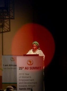 African Union (AU) Commission Chairwoman Nkosazana Dlamini-Zuma delivers a speech during the opening of the 25th AU Summit at Sandton Convention Centre in Johannesburg, South Africa, on June 14, 2015. The AU on Sunday kicked off its 25th summit in Johannesburg, amid high expectations for solutions to resolve a series of challenges. (Xinhua/Zhai Jianlan) African Union (AU) Commission Chairwoman Nkosazana Dlamini-Zuma delivers a speech during the opening of the 25th AU Summit at Sandton Convention Centre in Johannesburg, South Africa, on June 14, 2015. The AU on Sunday kicked off its 25th summit in Johannesburg, amid high expectations for solutions to resolve a series of challenges. (Xinhua/Zhai Jianlan)