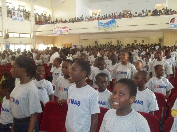 Students engaging in the UCMAS competition
