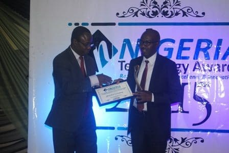 Bashir Kabir (right) Country Manager of West Blue, Nigeria taking the award Bashir Kabir (right) Country Manager of West Blue, Nigeria taking the award