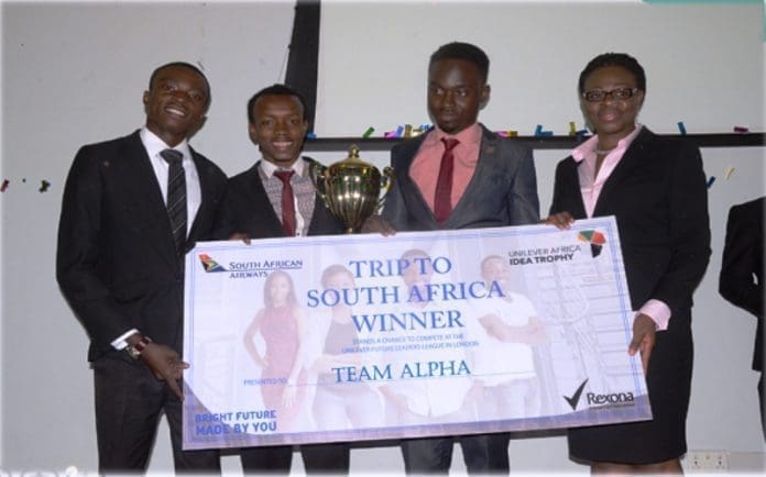 Team Alpha of KNUST with Ms Maidie Arkutu, MD, Unilever Ghana