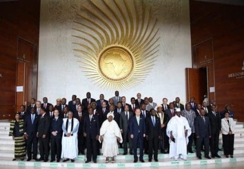 Heads of the African Union (AU) members and guests pose for a group photo during the 26th AU summit in Addis Ababa, capital of Ethiopia, on Jan. 30, 2016. The 26th ordinary session of the African Union (AU) heads of states and governments kicks off on Saturday at the AU Headquarters in Addis Ababa. (Xinhua/Pan Siwei) Heads of the African Union (AU) members and guests pose for a group photo during the 26th AU summit in Addis Ababa, capital of Ethiopia, on Jan. 30, 2016. The 26th ordinary session of the African Union (AU) heads of states and governments kicks off on Saturday at the AU Headquarters in Addis Ababa. (Xinhua/Pan Siwei)