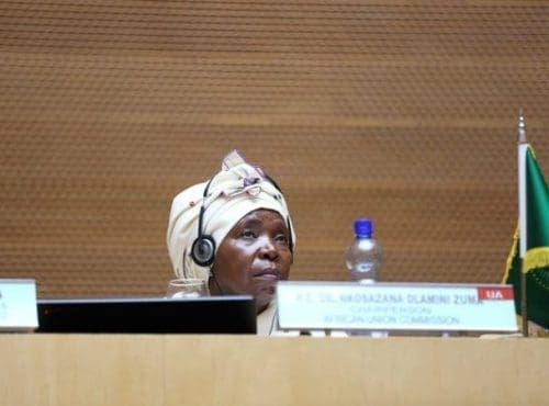 Nkosazana Dlamini-Zuma, Chairperson of the AU Commission, attends the 26th AU summit in Addis Ababa, capital of Ethiopia, on Jan. 30, 2016. The 26th ordinary session of the African Union (AU) heads of states and governments kicks off on Saturday at the AU Headquarters in Addis Ababa. (Xinhua/Pan Siwei) Nkosazana Dlamini-Zuma, Chairperson of the AU Commission, attends the 26th AU summit in Addis Ababa, capital of Ethiopia, on Jan. 30, 2016. The 26th ordinary session of the African Union (AU) heads of states and governments kicks off on Saturday at the AU Headquarters in Addis Ababa. (Xinhua/Pan Siwei)
