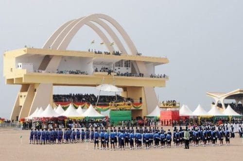 Students from Accra await President John Dramani Mahama's presence during Ghana's 59 Independence Day celebration at the Independence Square in Accra, capital of Ghana, March 6, 2016. British colony Gold Coast declared her independence on March 6, 1957 and renamed herself Ghana. (Xinhua/Lin Xiaowei) Students from Accra await President John Dramani Mahama's presence during Ghana's 59 Independence Day celebration at the Independence Square in Accra, capital of Ghana, March 6, 2016. British colony Gold Coast declared her independence on March 6, 1957 and renamed herself Ghana. (Xinhua/Lin Xiaowei)