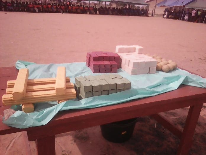 Exhibition of some of the products made by the women group