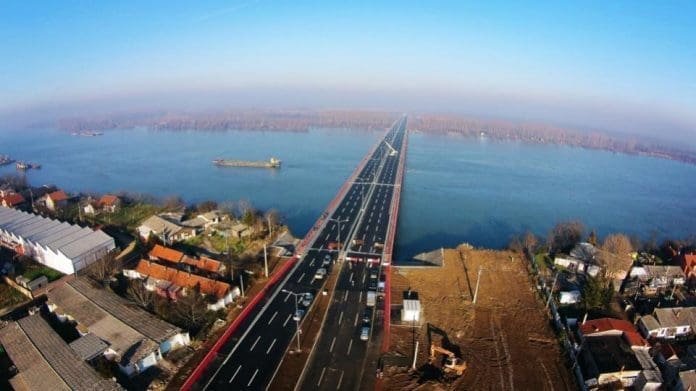 Aerial image of the Zemun-Borca Bridge. (Photo: China Road and Bridge Corporation)