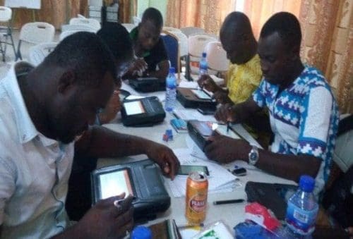 data-entering-clerks Data entering clerks busily working in Upper West Region, one of the beneficiary regions