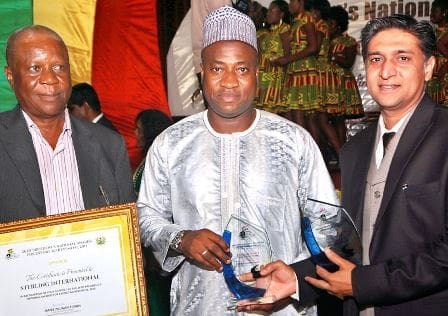 mr-arun-patil-sterling-international-limited ( The Platinum awards were presented to Mr. Arun Patil, Executive Director (right), Mr. Chris-Arcmann Ackummey, Director (left) of Sterling International Limited by Mr. Murtala Mohammed, Deputy Minister - Ministry of Trade and Industry, Ghana)