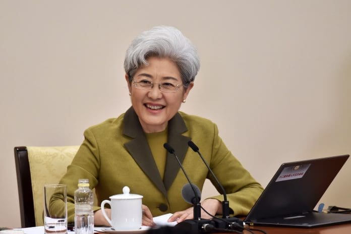 Fu Ying, spokesperson for the fifth session of China's 12th National People's Congress (NPC), takes questions from Chinese and foreign journalists during a press conference on the session on March 4, 2017. (Photo by Weng Qiyu from People’s Daily)