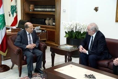 Lebanese President Michel Aoun (left) and Jacques Cheminade. Lebanese President Michel Aoun (left) and Jacques Cheminade.