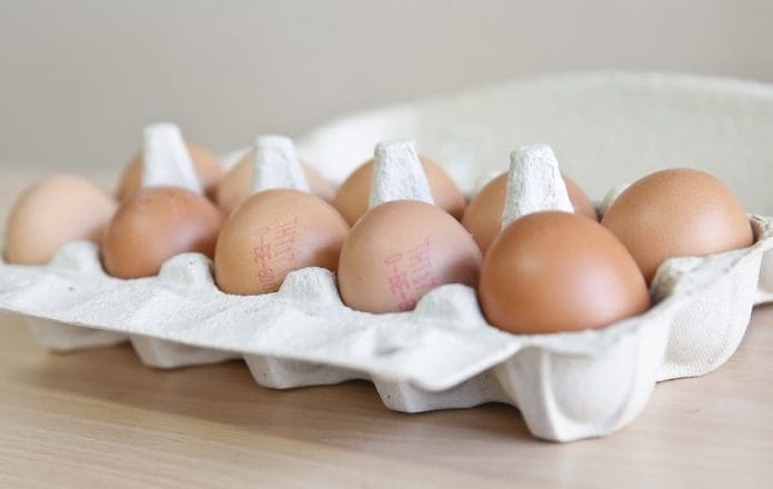 Photo taken on Aug. 9, 2017 shows eggs sold in a Belgian market, in Brussels, Belgium. Millions of contaminated eggs were withdrawn from the market last week in the Netherlands, Belgium, Germany and Switzerland, after it was discovered that the eggs had presence of fipronil. (Xinhua/Ye Pingfan)(whw)