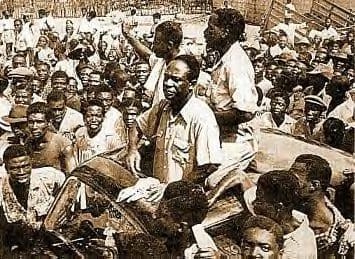 Kwame Nkrumah leaving prison, Feb. 1951 Kwame Nkrumah leaving prison, Feb. 1951