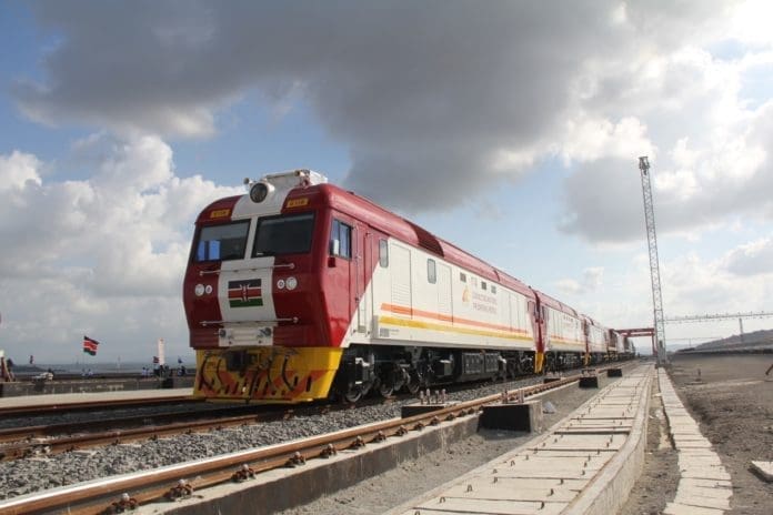 Chinese-made train A Chinese-made train on Kenya’s Mombasa-Nairobi Railway, an important railway line in East Africa. (Photo by Li Zhiwei from People’s Daily)