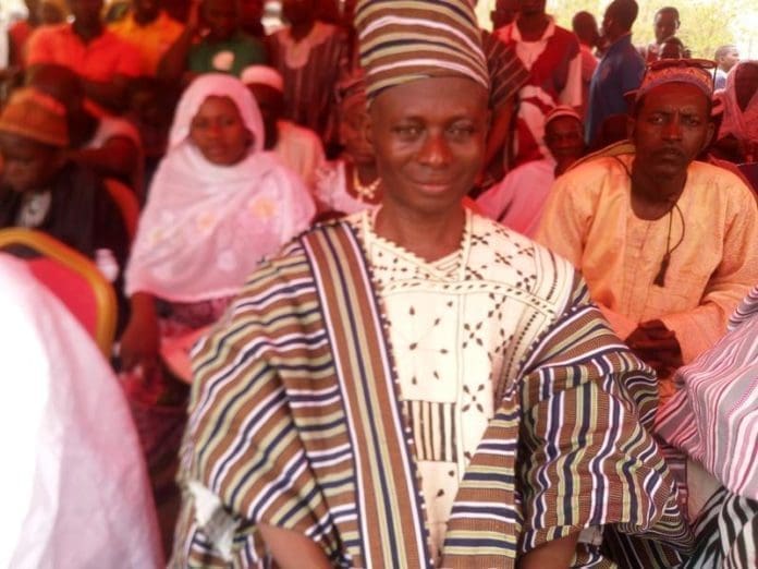 Kuoro Bamula Basinjia Chieminah III, the Chief of Kandia seated during the 9th Annual “Gandawi Naabahilime” Festival of the chiefs and people of the Gandawi Traditional Area.