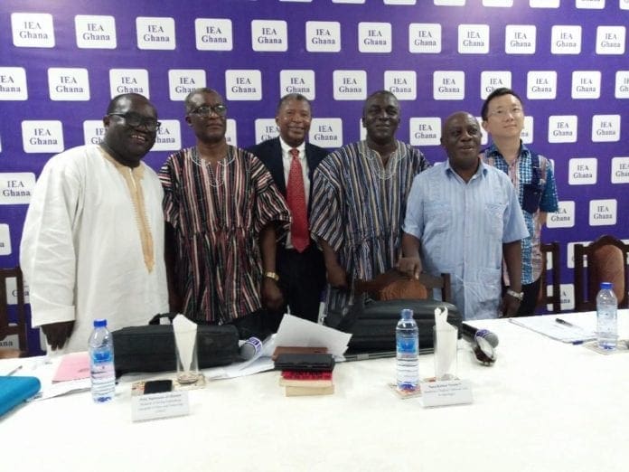 Politics Ghana China1 Mr Zhu Jing (first left) in a group photograph with dignitaries at the event
