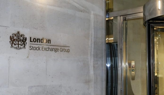 Photo taken on Feb. 28, 2020 shows the exterior of London Stock Exchange Group in London, Britain. British stocks decreased on Friday, with the benchmark FTSE 100 Index down by 3.18 percent, or 215.79 points, to close at 6,580.61 points. (Xinhua/Han Yan)
