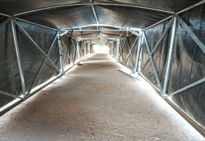 permanent football tunnel