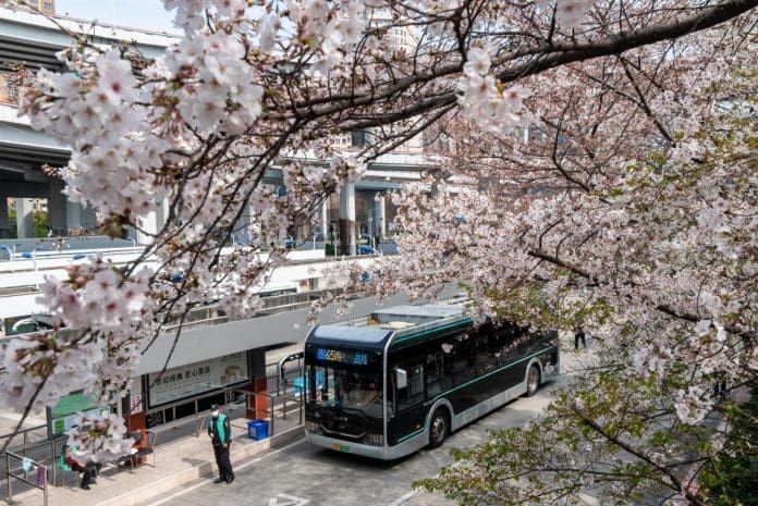 Photo shows a bus transit hub in east China’s Shanghai, March 24, 2020. (Photo by Wang Gang/People’s Daily Online)