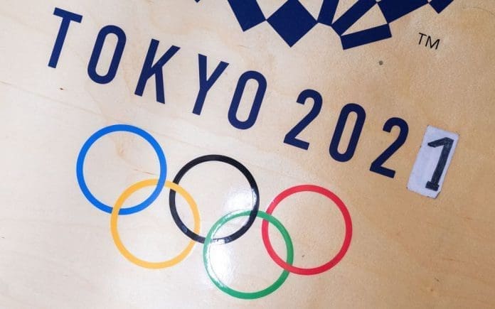 FILED - A sticker alters the Tokyo Games from 2020 to 2021 in the gym of German wrestler Frank Staebler. On Monday local organizers said the opening of the torch relay ahead of the Games would take place without spectators due to the coronavirus pandemic. Photo: Marijan Murat/dpa