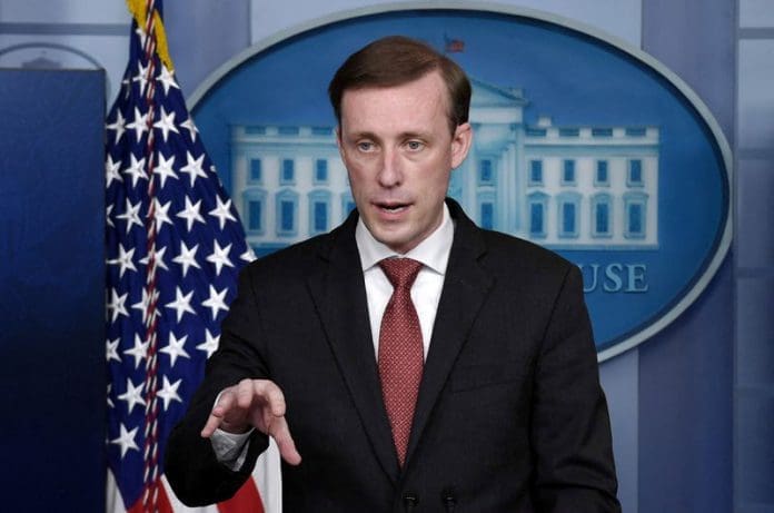 National Security Advisor Jake Sullivan said the Biden administration is committed to raising the U.S. refugee cap. (OLIVIER DOULIERY/AFP via Getty Images)