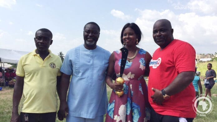 Mr Isaac Apau-Gyasi, the New Juaben South Municipal Chief Executive, with Mr Michael Okyere Baafi, MP for New Juaben South.