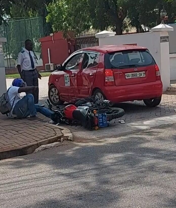 Biker crashes with Kia morning Biker crashes with Kia morning