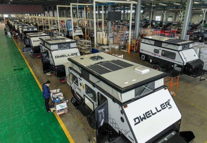 Recreational vehicles are being manufactured at a plant in Rongcheng, east China's Shandong province, March 22, 2022. (Photo by Li Xinjun/People's Daily Online) Recreational vehicles are being manufactured at a plant in Rongcheng, east China's Shandong province, March 22, 2022. (Photo by Li Xinjun/People's Daily Online)