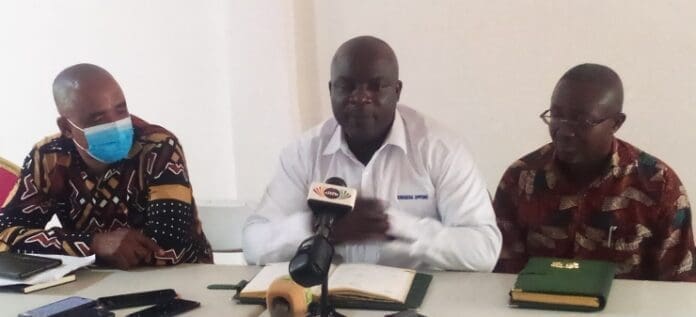 Mr. Oppong (middle), Mr. Kwasi Ameyaw-Cheremeh, MP, Sunyani East and another member of the election committee