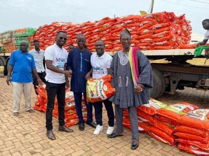 The bags of rice donated