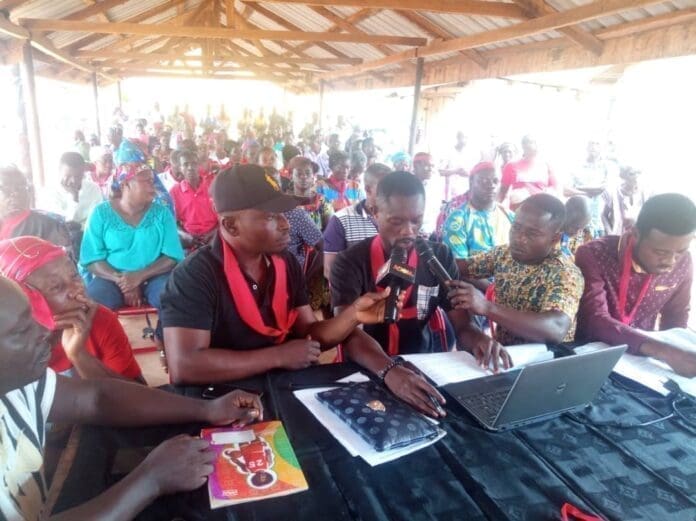 A news conference in the constituency