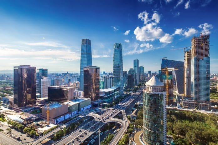 A bird's-eye view of Beijing's central business district. [Photo/VCG]