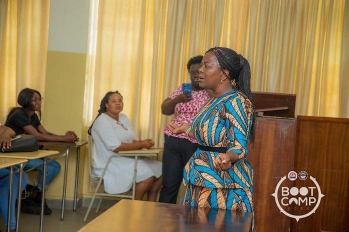 Hon. Lydia Seyram Alhassan speaking to TESCON at the Boost Camp