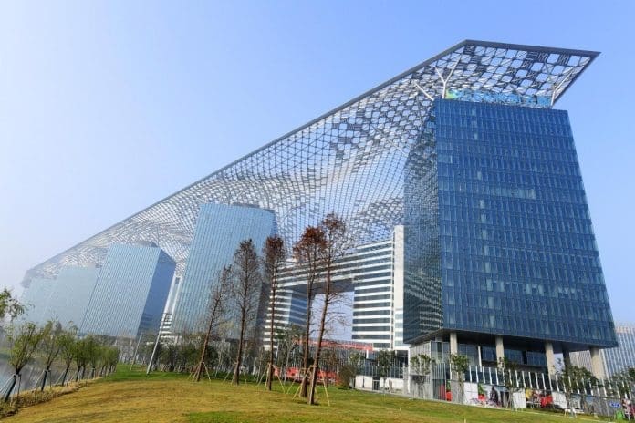 Photo taken on Dec. 13, 2020 shows the G60 Rafael Sky City in Songjiang district, Shanghai. (Photo by People's Daily Online)
