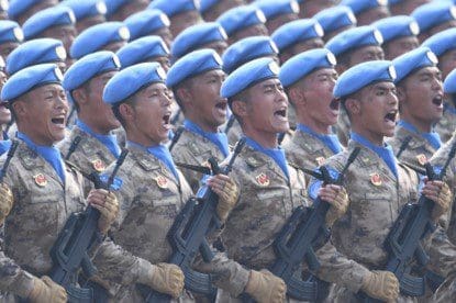 A formation of Chinese peacekeepers take part in a grand military parade celebrating the 70th founding anniversary of the People's Republic of China in Beijing, capital of China, Oct. 1, 2019. (Xinhua/Liu Dawei) A formation of Chinese peacekeepers take part in a grand military parade celebrating the 70th founding anniversary of the People's Republic of China in Beijing, capital of China, Oct. 1, 2019. (Xinhua/Liu Dawei)