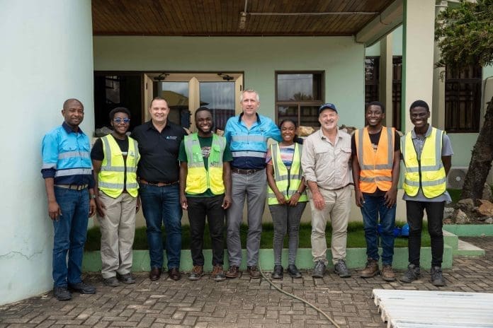 CEO Keith Muller - third from the left – with members of the Atlantic Lithium at the Ewoyaa Lithium Project site office