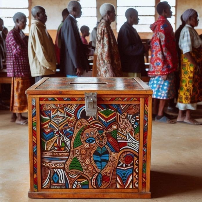 People Queuing To Vote