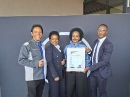 Nissan South Africa Wins Recognition for Gender Empowerment Efforts RECOGNITION: (from left): Shafick Solomons: Nissan South Africa Plant Director; Tiisetso Kwape, External and Government Affairs Manager; and, Kholo Kunene, Nissan Africa HR Director are seen here with Thabiso Mohlabeng: Marketing Manager and Head of Strategic Partnerships from TopCo media, representing the Standard Bank Top Women Awards.