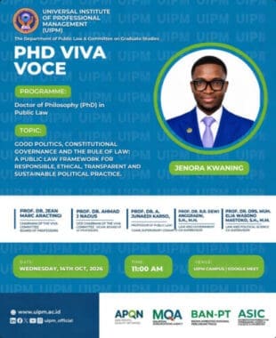 Jenora Kwaning to Defend Doctor of Philosophy in Public Law Dissertation at UIPM Indonesia