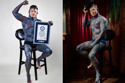Canadian with 40 layers of tattoos earns Guinness record