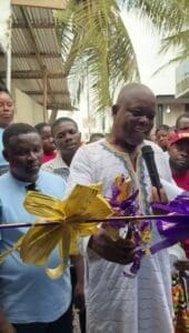 Hon. Joseph Agbodeka, Executive Officer of Tenet Partners Marketing Ltd, addresses participants during the ribbon‑cutting ceremony to inaugurate the Sogakope charity office Hon. Joseph Agbodeka, Executive Officer of Tenet Partners Marketing Ltd, addresses participants during the ribbon‑cutting ceremony to inaugurate the Sogakope charity office